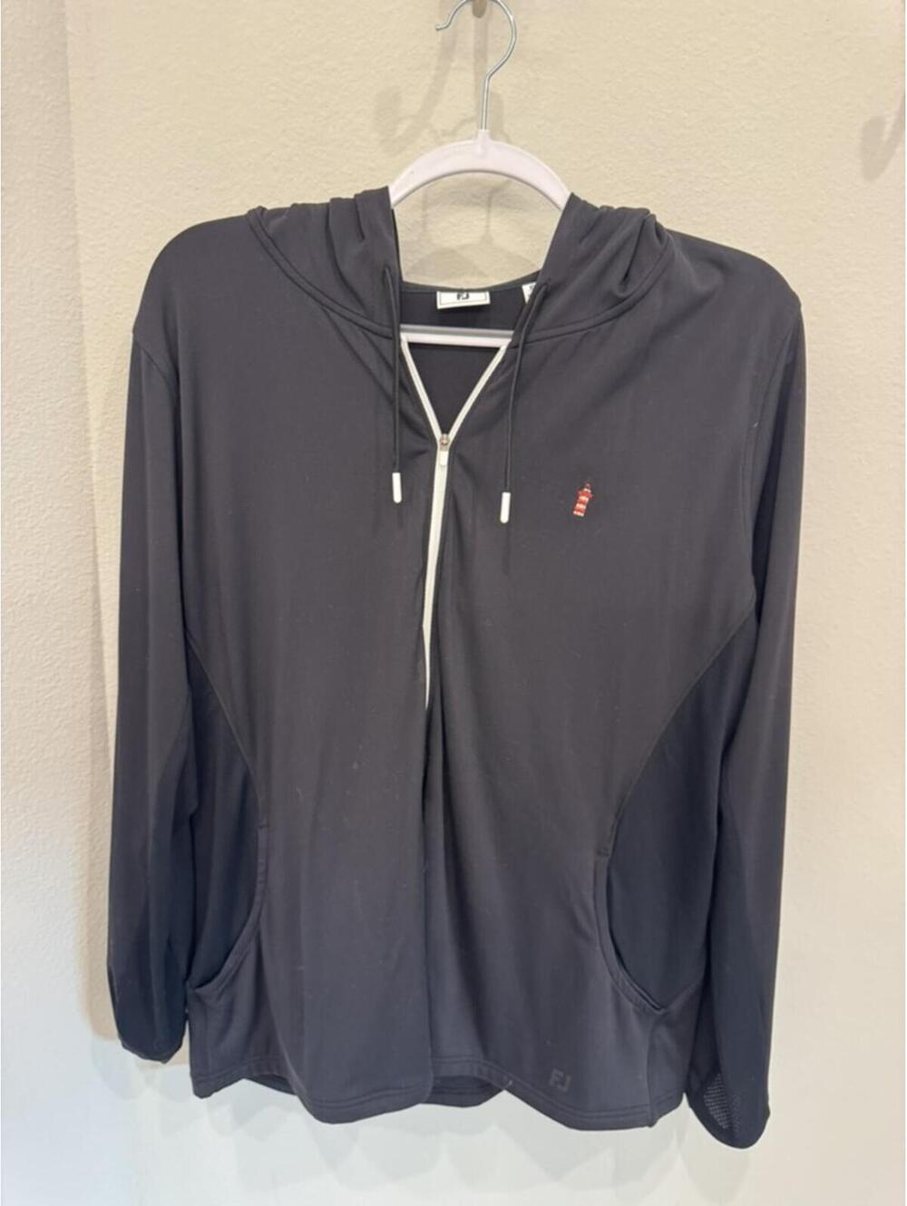FootJoy Black Hooded Zip-Up Jacket XL